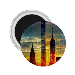 New York City Sunset Dusk Twilight 2 25  Magnets by Wegoenart