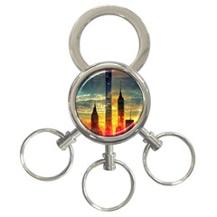 New York City Sunset Dusk Twilight 3-ring Key Chain