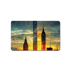 New York City Sunset Dusk Twilight Magnet (name Card) by Wegoenart