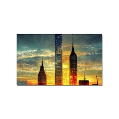 New York City Sunset Dusk Twilight Sticker Rectangular (10 Pack) by Wegoenart