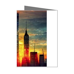 New York City Sunset Dusk Twilight Mini Greeting Cards (pkg Of 8) by Wegoenart