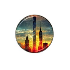 New York City Sunset Dusk Twilight Hat Clip Ball Marker (10 Pack) by Wegoenart