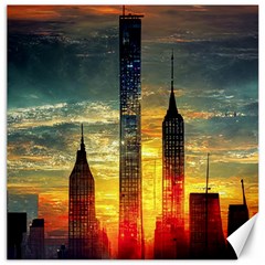 New York City Sunset Dusk Twilight Canvas 12  X 12  by Wegoenart