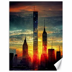 New York City Sunset Dusk Twilight Canvas 18  X 24  by Wegoenart