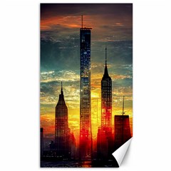 New York City Sunset Dusk Twilight Canvas 40  X 72  by Wegoenart