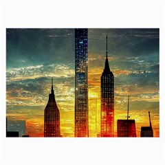 New York City Sunset Dusk Twilight Large Glasses Cloth by Wegoenart