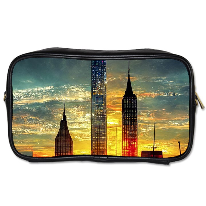 New York City Sunset Dusk Twilight Toiletries Bag (Two Sides)