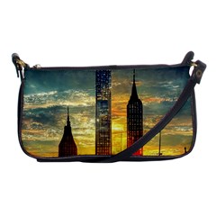 New York City Sunset Dusk Twilight Shoulder Clutch Bag by Wegoenart