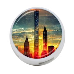 New York City Sunset Dusk Twilight 4-port Usb Hub (one Side) by Wegoenart