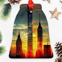 New York City Sunset Dusk Twilight Ornament (bell) by Wegoenart