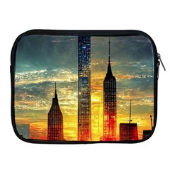 New York City Sunset Dusk Twilight Apple Ipad 2/3/4 Zipper Cases by Wegoenart