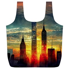 New York City Sunset Dusk Twilight Full Print Recycle Bag (xl) by Wegoenart