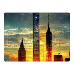 New York City Sunset Dusk Twilight Double Sided Flano Blanket (mini)  by Wegoenart