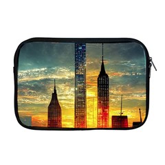 New York City Sunset Dusk Twilight Apple Macbook Pro 17  Zipper Case by Wegoenart