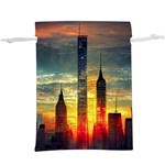 New York City Sunset Dusk Twilight  Lightweight Drawstring Pouch (XL) Front