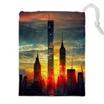 New York City Sunset Dusk Twilight Drawstring Pouch (5XL) Front