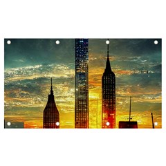 New York City Sunset Dusk Twilight Banner And Sign 7  X 4  by Wegoenart