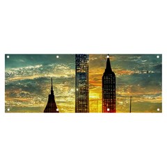 New York City Sunset Dusk Twilight Banner And Sign 8  X 3  by Wegoenart