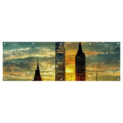 New York City Sunset Dusk Twilight Banner And Sign 12  X 4  by Wegoenart