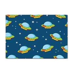 Seamless Pattern Ufo With Star Space Galaxy Background Sticker A4 (10 Pack) by Wegoenart