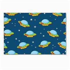 Seamless Pattern Ufo With Star Space Galaxy Background Postcard 4 x 6  (pkg Of 10) by Wegoenart