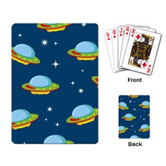 Seamless Pattern Ufo With Star Space Galaxy Background Playing Cards Single Design (rectangle) by Wegoenart