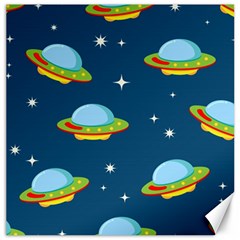 Seamless Pattern Ufo With Star Space Galaxy Background Canvas 16  X 16  by Wegoenart