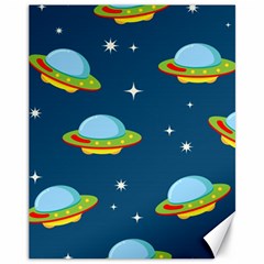 Seamless Pattern Ufo With Star Space Galaxy Background Canvas 11  X 14  by Wegoenart