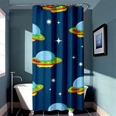 Seamless Pattern Ufo With Star Space Galaxy Background Shower Curtain 36  X 72  (stall)  by Wegoenart