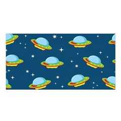 Seamless Pattern Ufo With Star Space Galaxy Background Satin Shawl 45  X 80  by Wegoenart