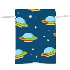 Seamless Pattern Ufo With Star Space Galaxy Background  Lightweight Drawstring Pouch (xl) by Wegoenart