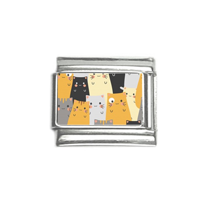 Seamless Pattern Cute Cat Cartoons Italian Charm (9mm)