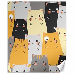 Seamless Pattern Cute Cat Cartoons Canvas 16  X 20  by Wegoenart