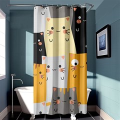 Seamless Pattern Cute Cat Cartoons Shower Curtain 36  X 72  (stall)  by Wegoenart