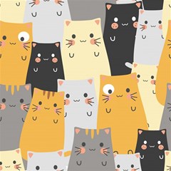 Seamless Pattern Cute Cat Cartoons Play Mat (rectangle) by Wegoenart