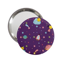 Space Travels Seamless Pattern Vector Cartoon 2 25  Handbag Mirrors by Wegoenart