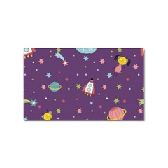 Space Travels Seamless Pattern Vector Cartoon Sticker Rectangular (10 Pack)