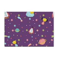 Space Travels Seamless Pattern Vector Cartoon Sticker A4 (100 Pack) by Wegoenart