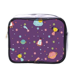 Space Travels Seamless Pattern Vector Cartoon Mini Toiletries Bag (one Side) by Wegoenart