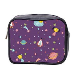 Space Travels Seamless Pattern Vector Cartoon Mini Toiletries Bag (two Sides) by Wegoenart