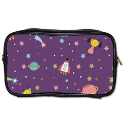 Space Travels Seamless Pattern Vector Cartoon Toiletries Bag (one Side) by Wegoenart