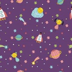 Space Travels Seamless Pattern Vector Cartoon Play Mat (square)