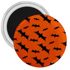 Halloween Card With Bats Flying Pattern 3  Magnets by Wegoenart