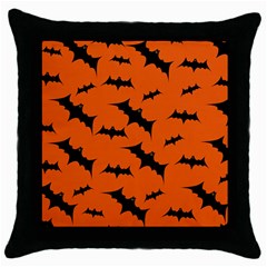 Halloween Card With Bats Flying Pattern Throw Pillow Case (Black)