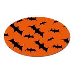 Halloween Card With Bats Flying Pattern Oval Magnet