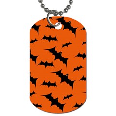 Halloween Card With Bats Flying Pattern Dog Tag (One Side)