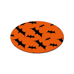 Halloween Card With Bats Flying Pattern Sticker Oval (10 pack)