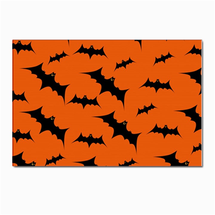 Halloween Card With Bats Flying Pattern Postcards 5  x 7  (Pkg of 10)