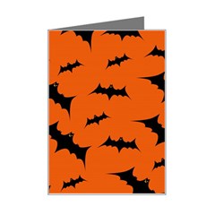 Halloween Card With Bats Flying Pattern Mini Greeting Card by Wegoenart