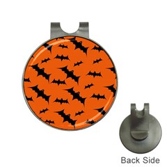 Halloween Card With Bats Flying Pattern Hat Clips With Golf Markers by Wegoenart